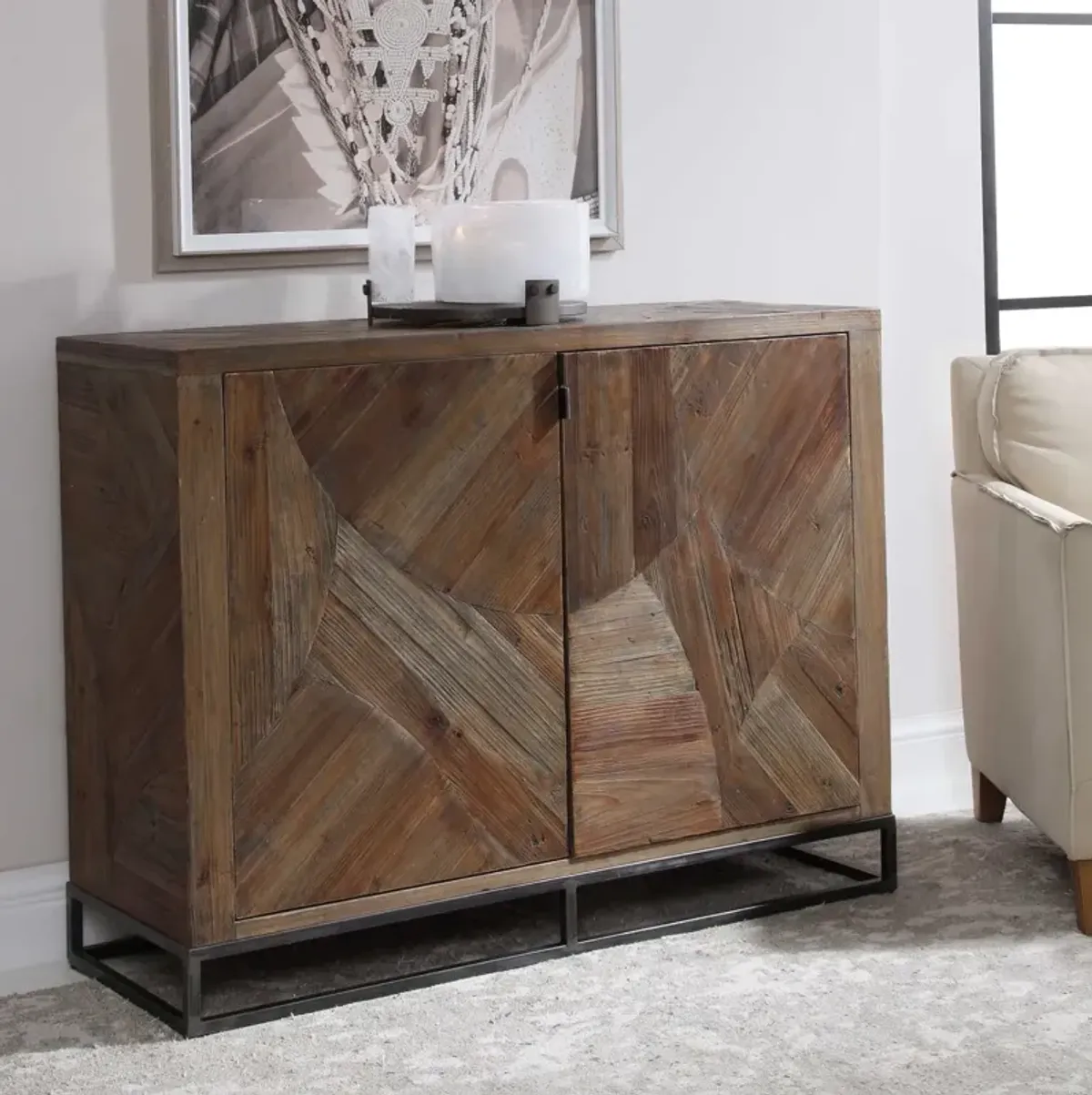 Uttermost Evros Walnut Reclaimed Fir Accent Cabinet