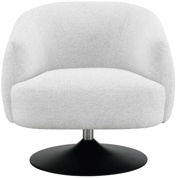 Coaster Dave Upholstered Barrel Back Swivel Club Chair Beige