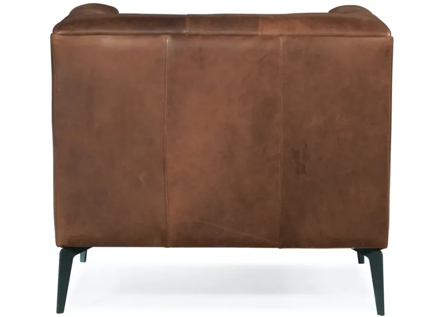 NICOLLA LEATHER STATIONARY BARREL CHAIR