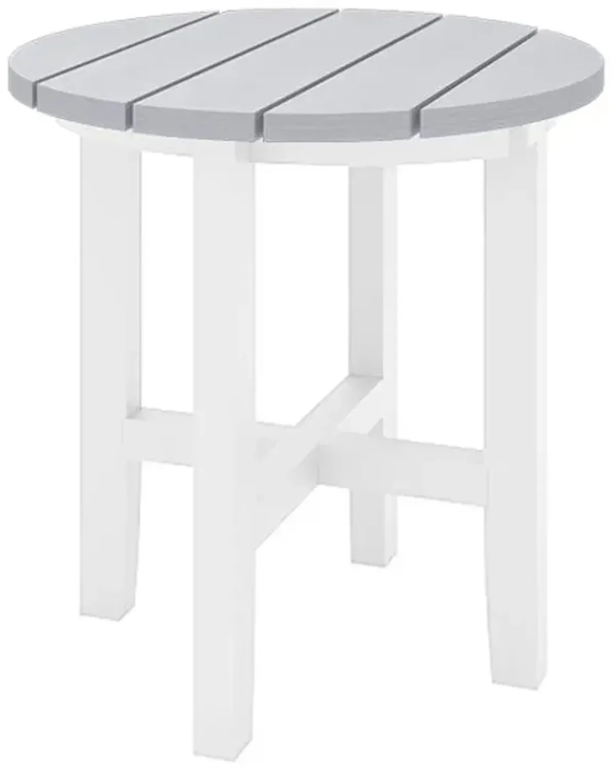 Sopoly Destin White & Heron Gray 18 Inch Round Outdoor Side Table