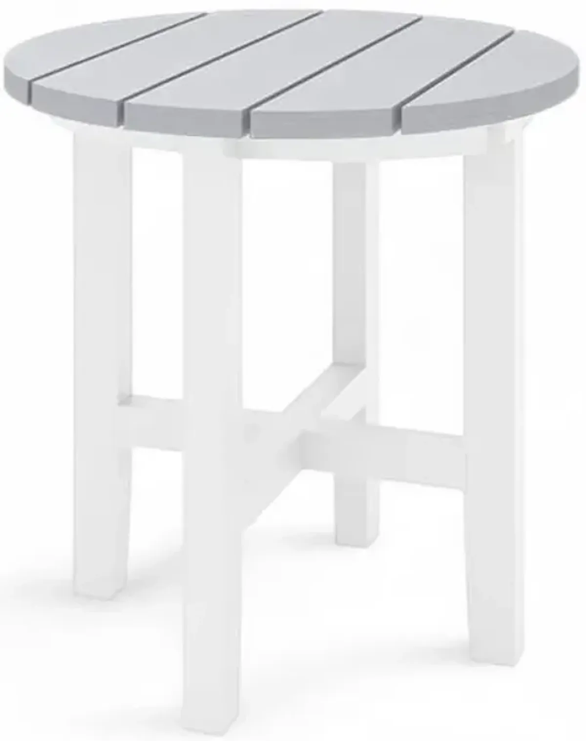 Sopoly Destin White & Heron Gray 18 Inch Round Outdoor Side Table