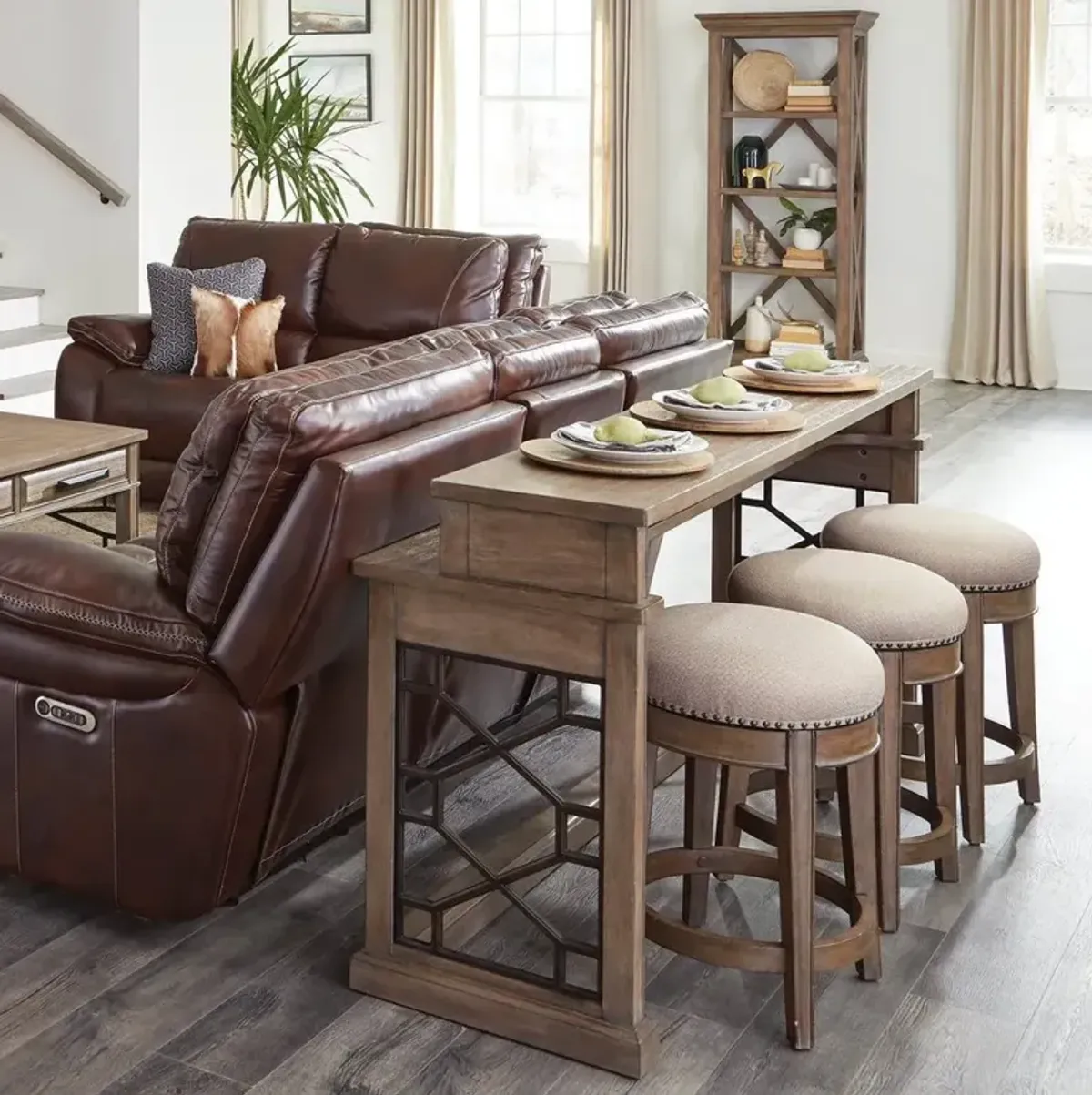 Parker House Sundance Collection Everywhere Sandstone Console Bar Stools & Table Set