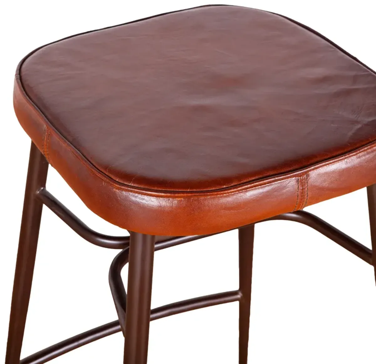 Home Trends Design Wellington Backless Leather Bar Stool