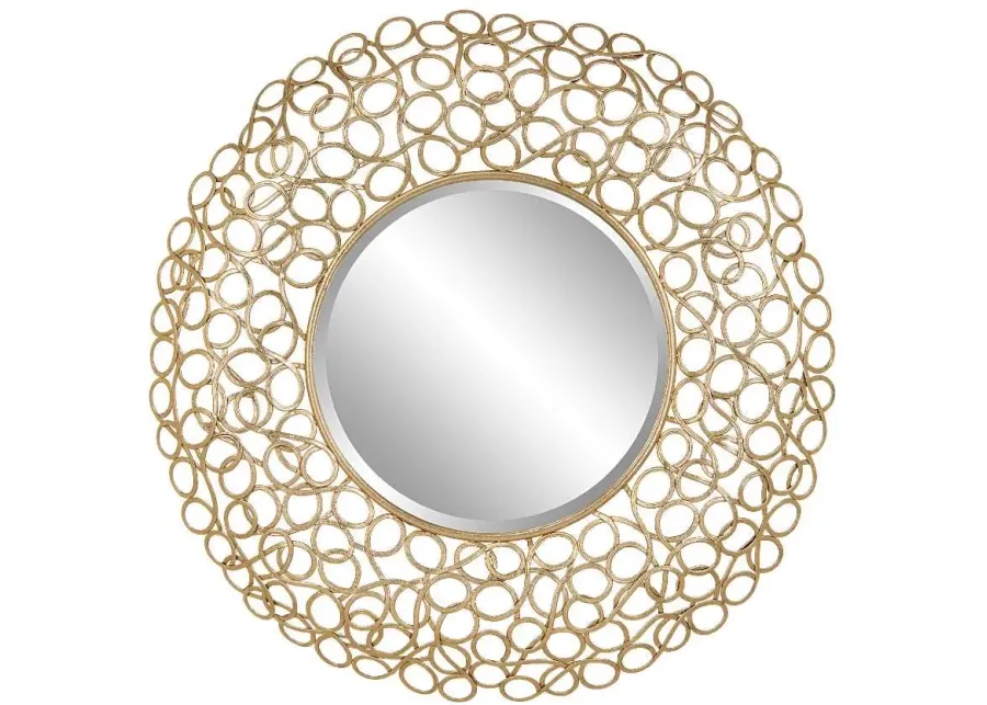 SWIRL GOLD ROUND MIRROR