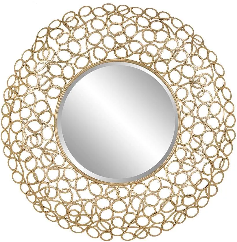 SWIRL GOLD ROUND MIRROR