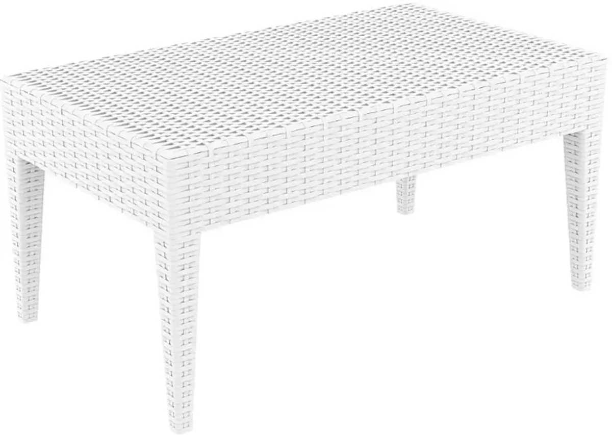 Compamia Miami Rectangle Resin Coffee Table White