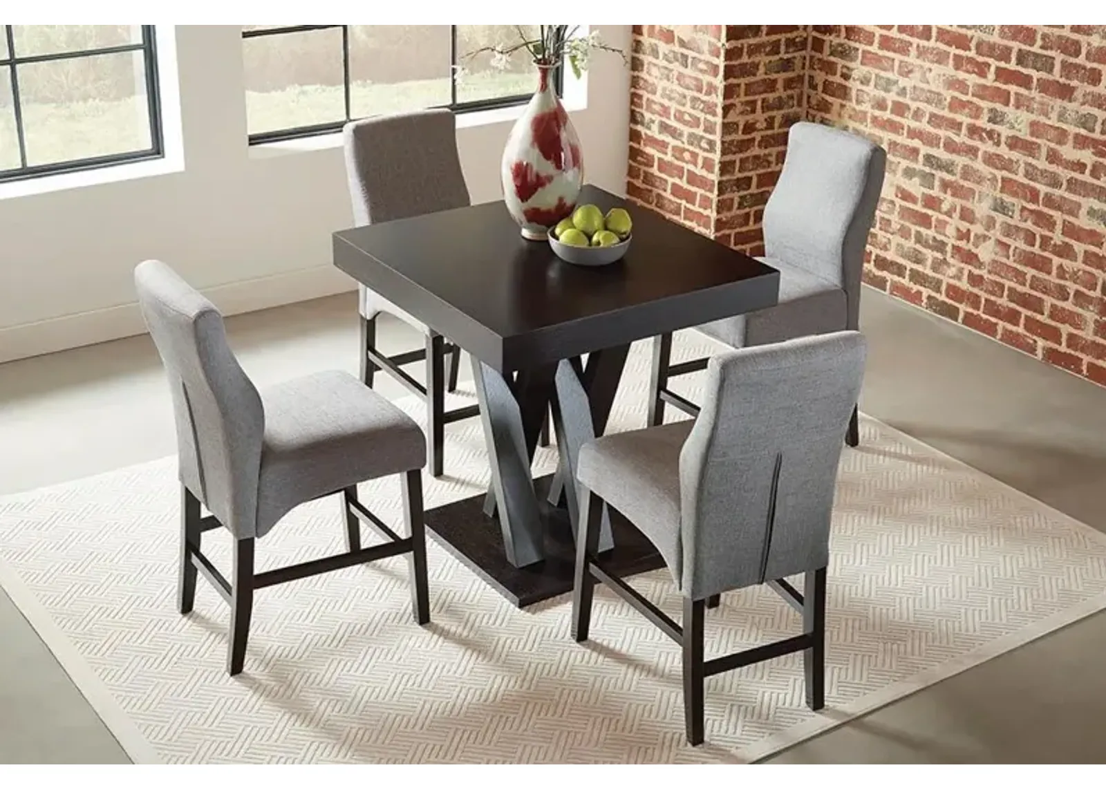 Coaster Freda Square 36 Inch Counter-Height Dining Table Cappuccino