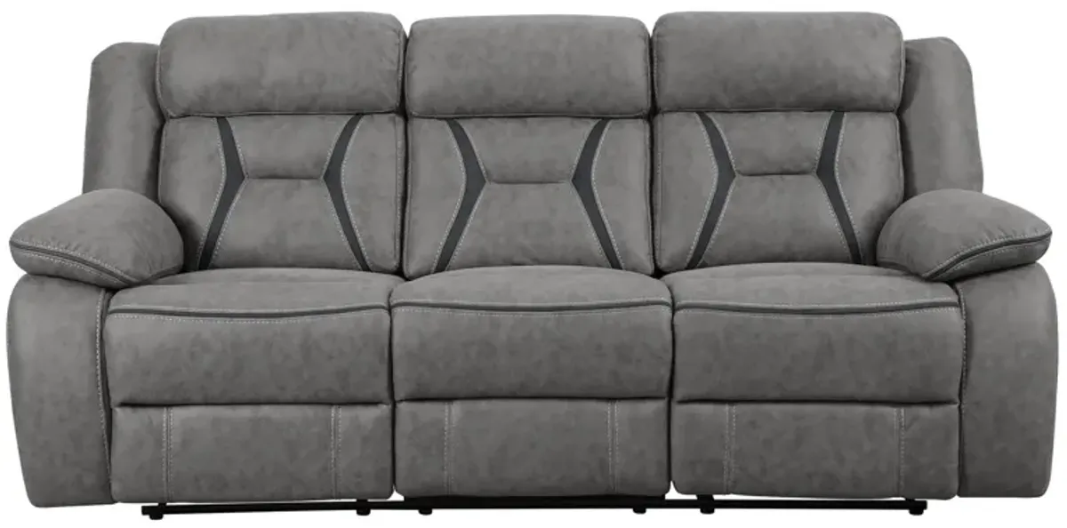 Coaster Higgins Upholstered Motion Reclining Sofa Grey