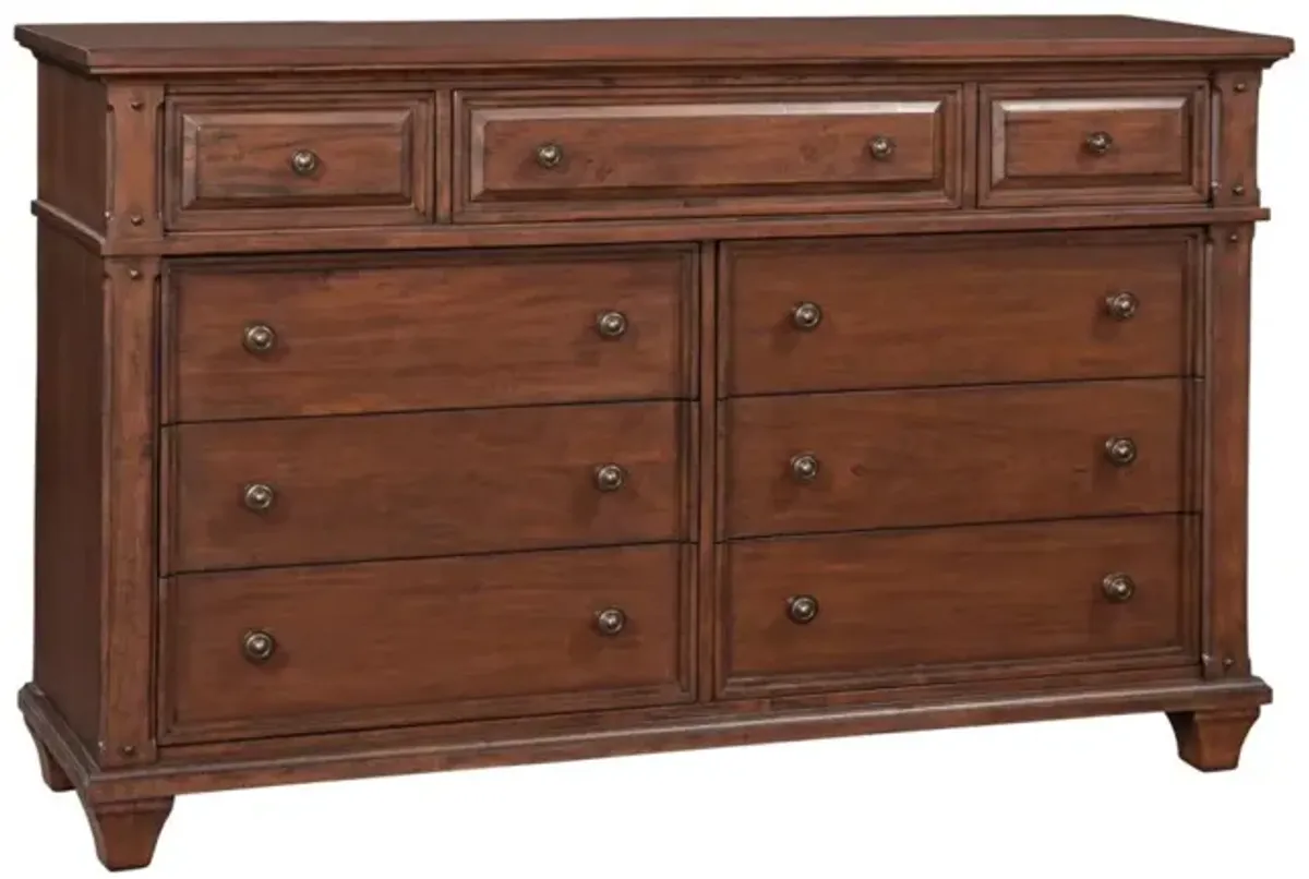 American Woodcrafters Sedona Dresser in Cinnamon Cherry