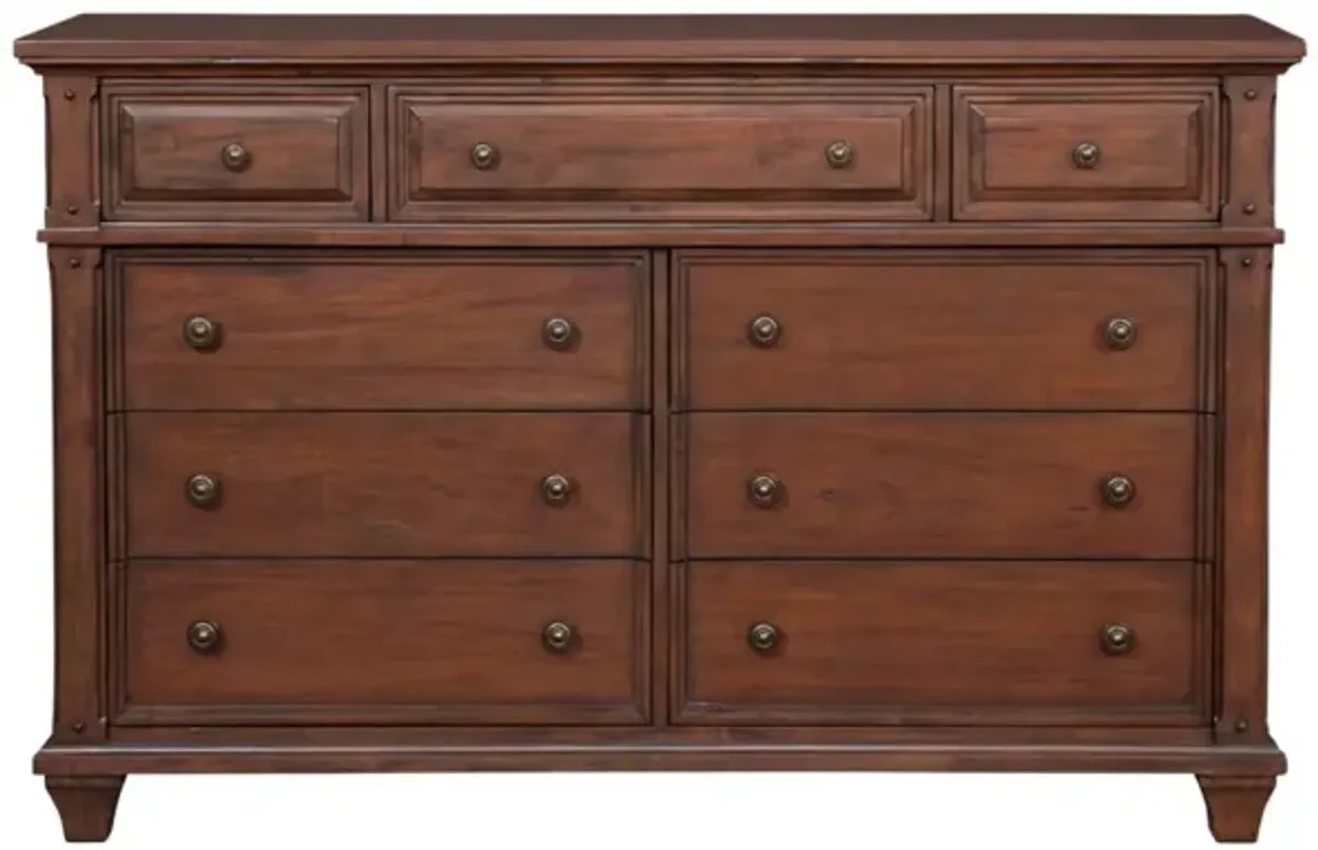 American Woodcrafters Sedona Dresser in Cinnamon Cherry