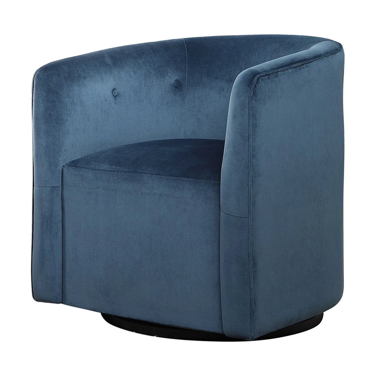 MALLORIE BLUE SWIVEL BARREL CHAIR