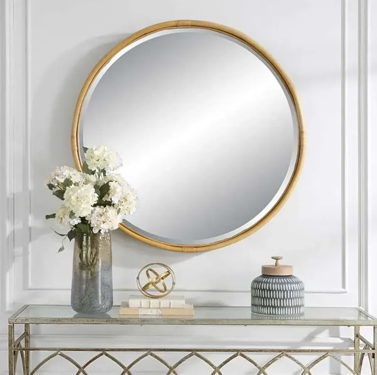 Uttermost Drift Away Natural Round Mirror