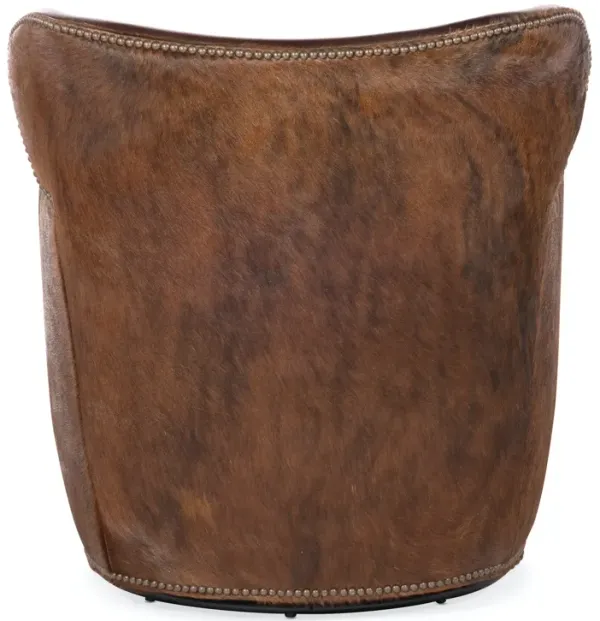 Hooker Furniture Kato Leather Swivel Chair with Dark Hoh