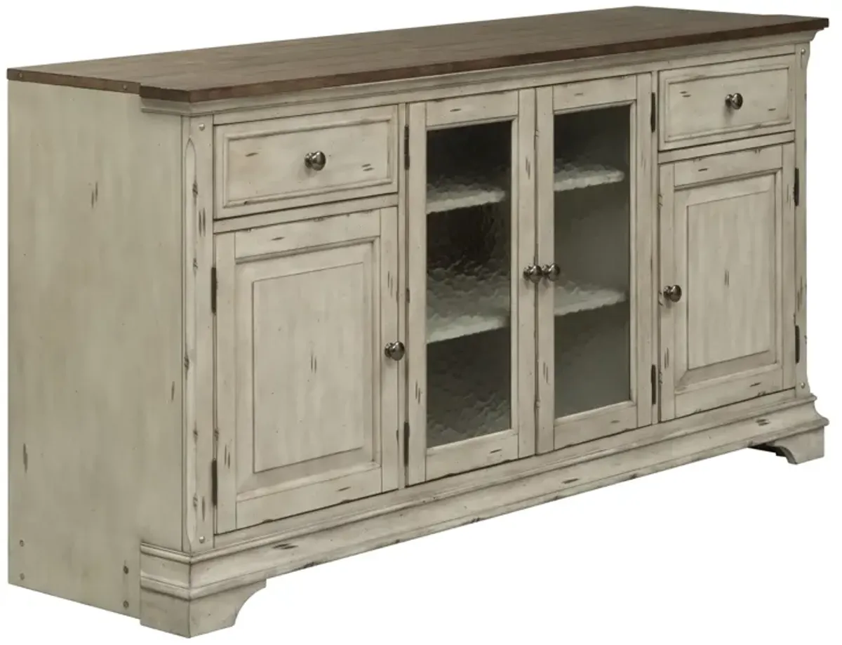 Liberty Furniture Morgan Creek Antique White Entertainment TV Stand