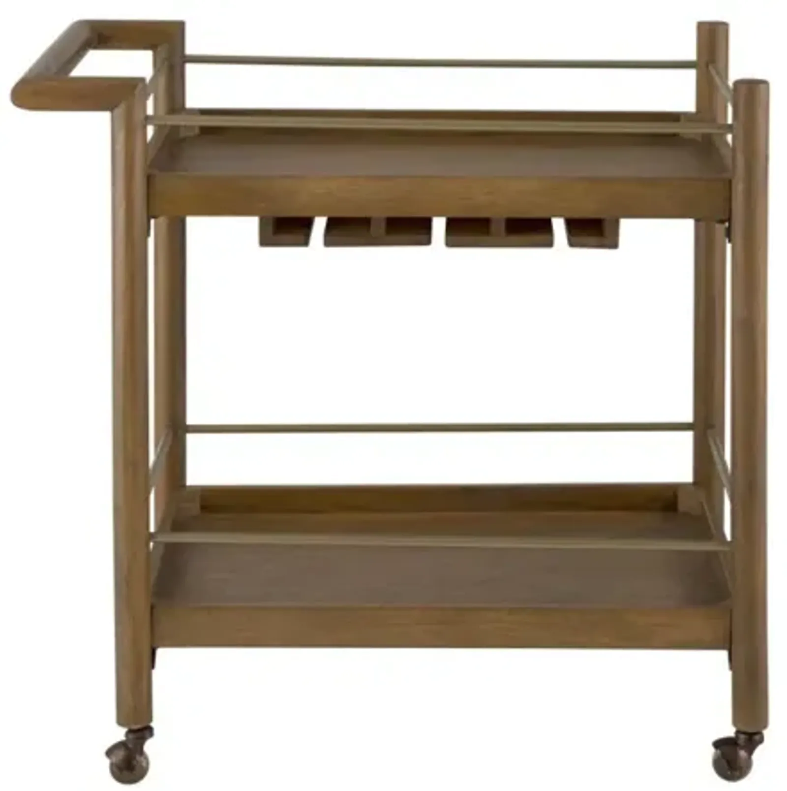 Martin Svensson Nouveau 2-Shelf Bar Cart with Stemware Storage in Nutmeg