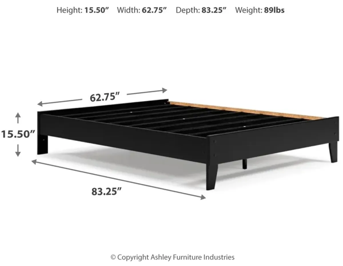 Ashley Finch Black Queen Platform Bed