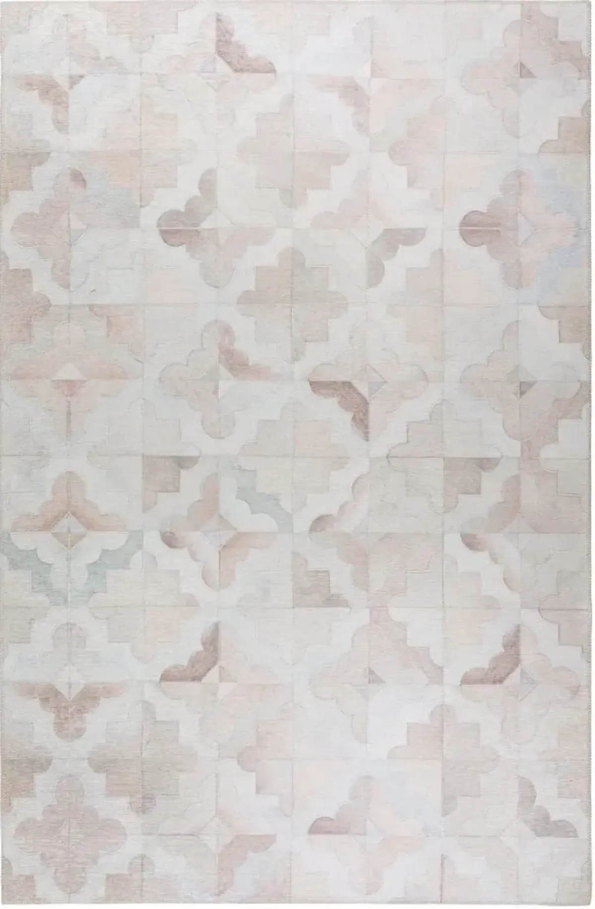 Dalyn Abstract Puzzle Pieces 5'X8' Area Rug in Soft Pink & Cream