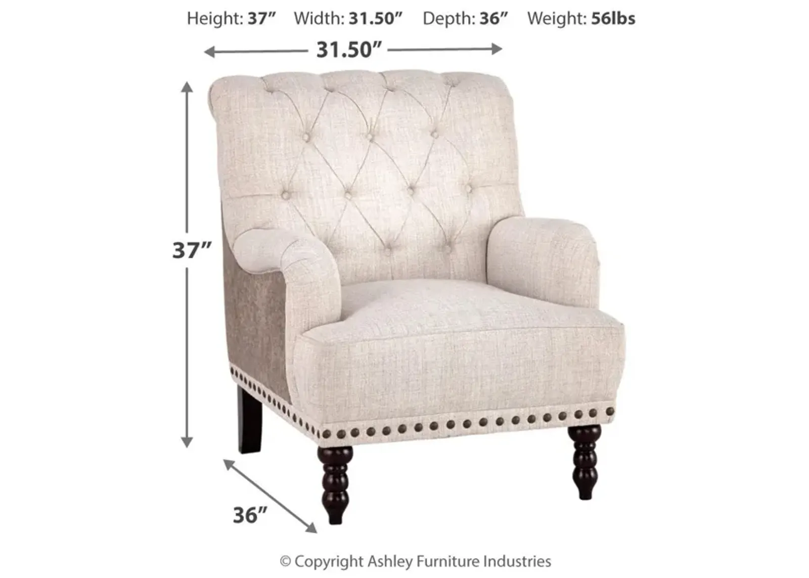 Ashley Tartonelle Ivory Accent Armchair