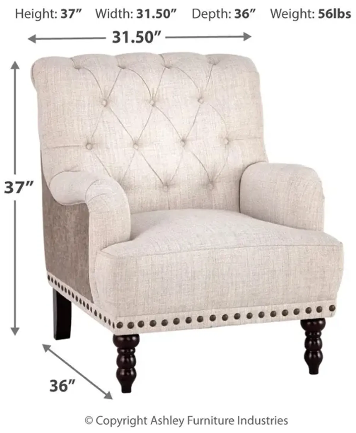 Ashley Tartonelle Ivory Accent Armchair