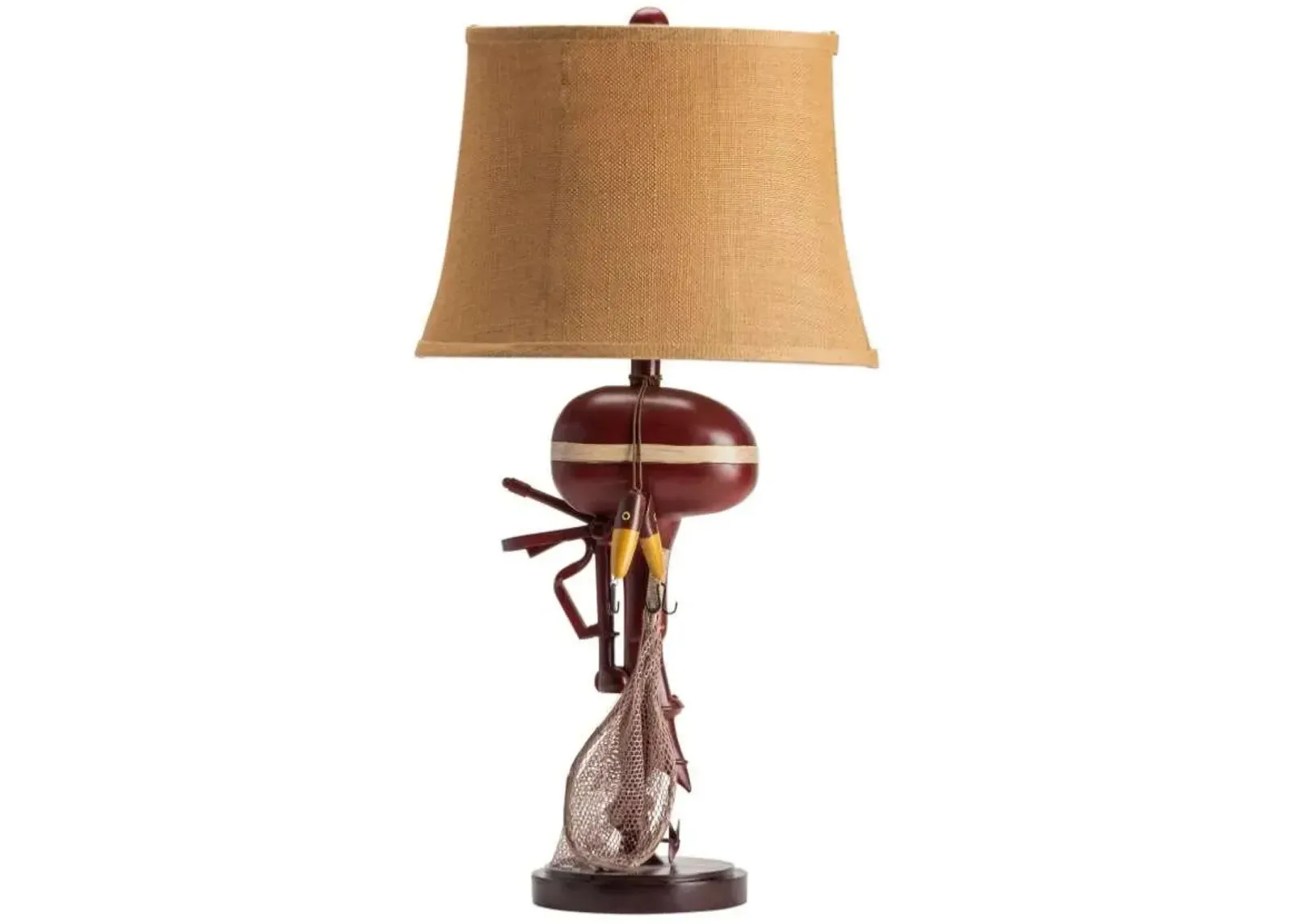 Crestview Motor Boating Red & Antique White Table Lamp