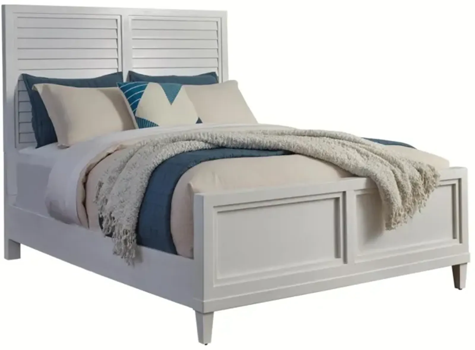 American Woodcrafters Complete Queen Bedroom Set Panel Bed, Dresser, Mirror, Nightstand & Chest White Dunescape