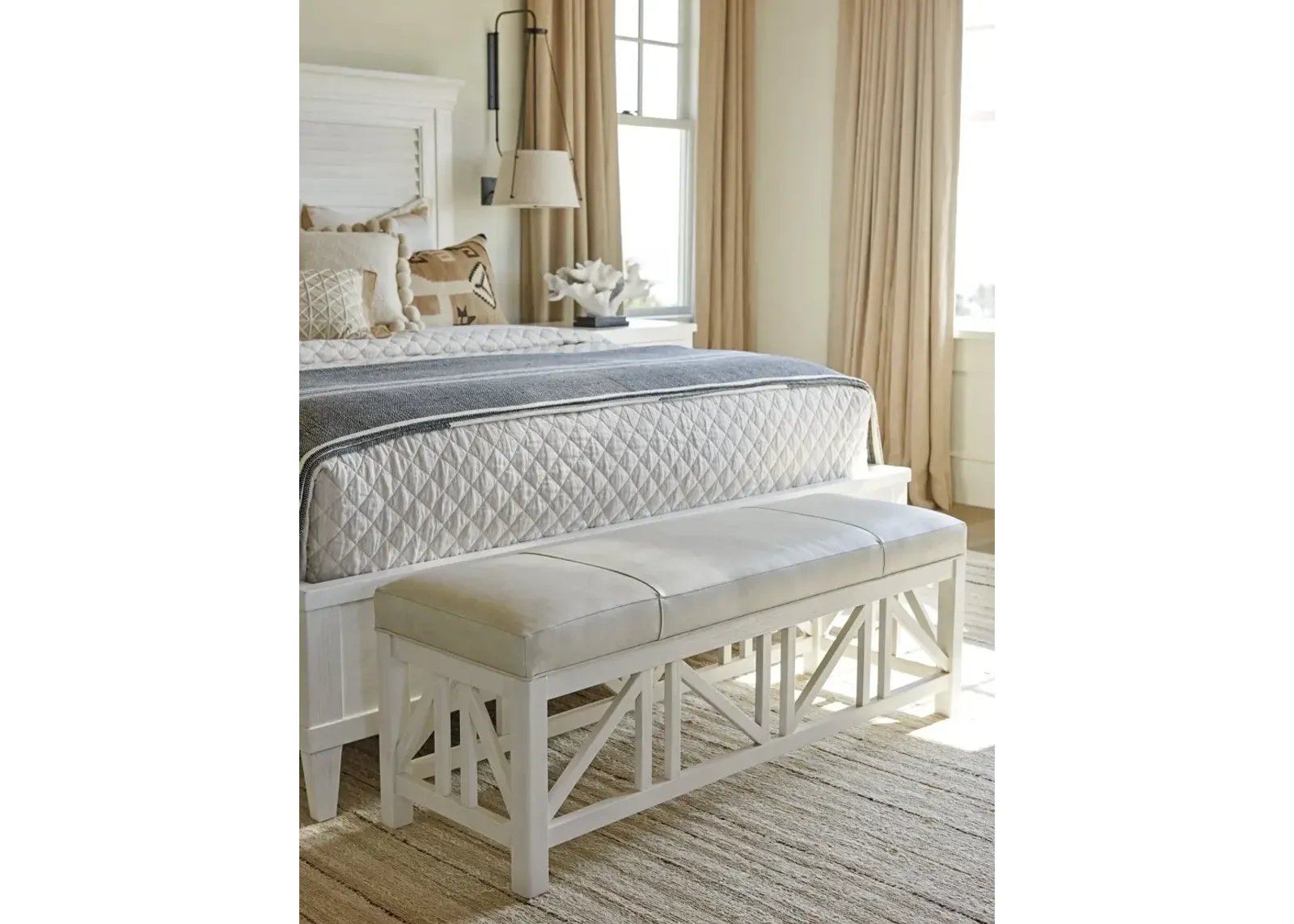 Tommy Bahama Home by Lexington Ocean Breeze Birkdale Leather Bench