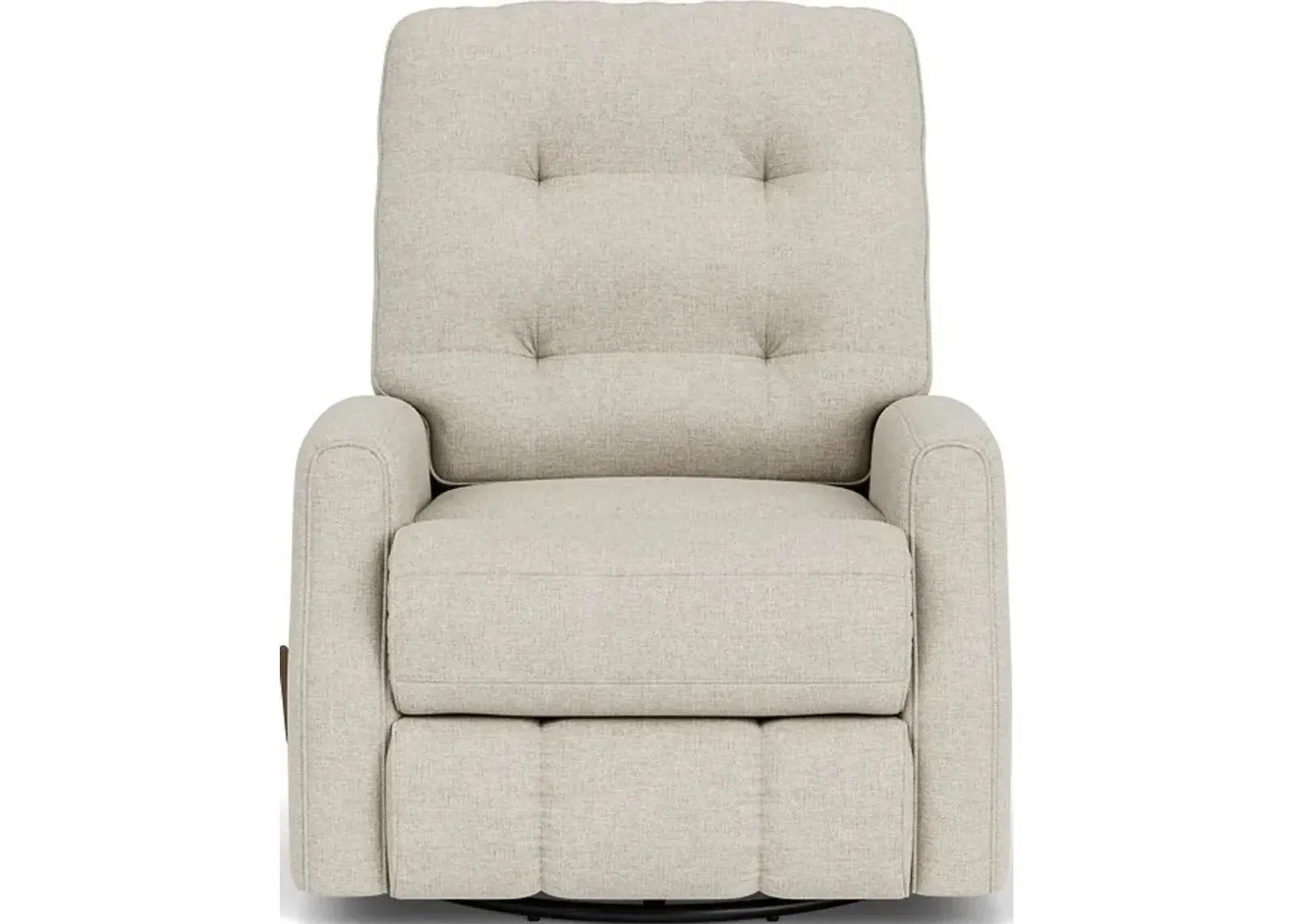 Flexsteel Devon White Vanilla Swivel Gliding Manual Recliner