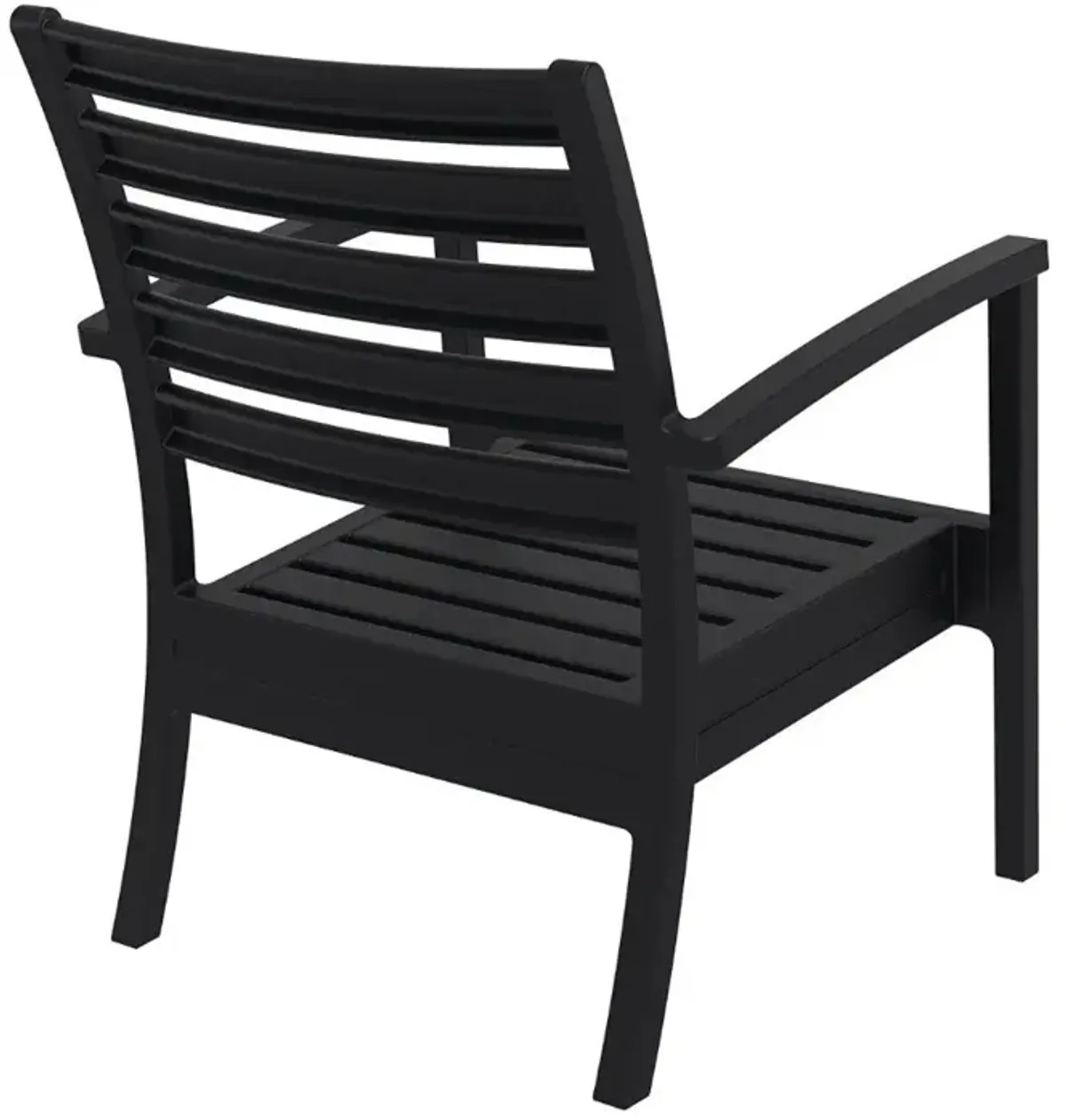 Artemis XL Club Chair Black With Sunbrella Natural Cushions