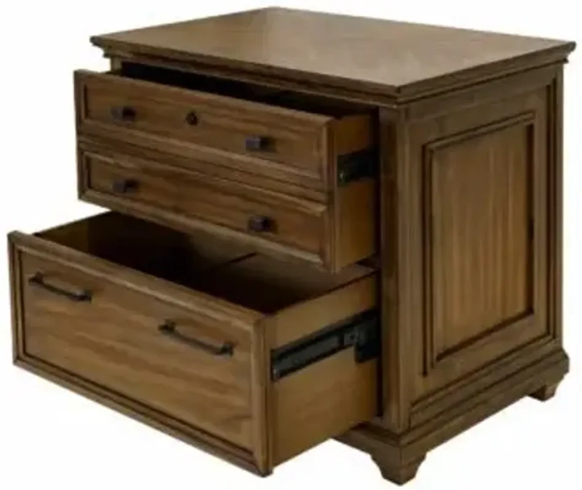 Martin Furniture Porter Natural Wood with Herringbone Pattern Lateral Office File Cabinet