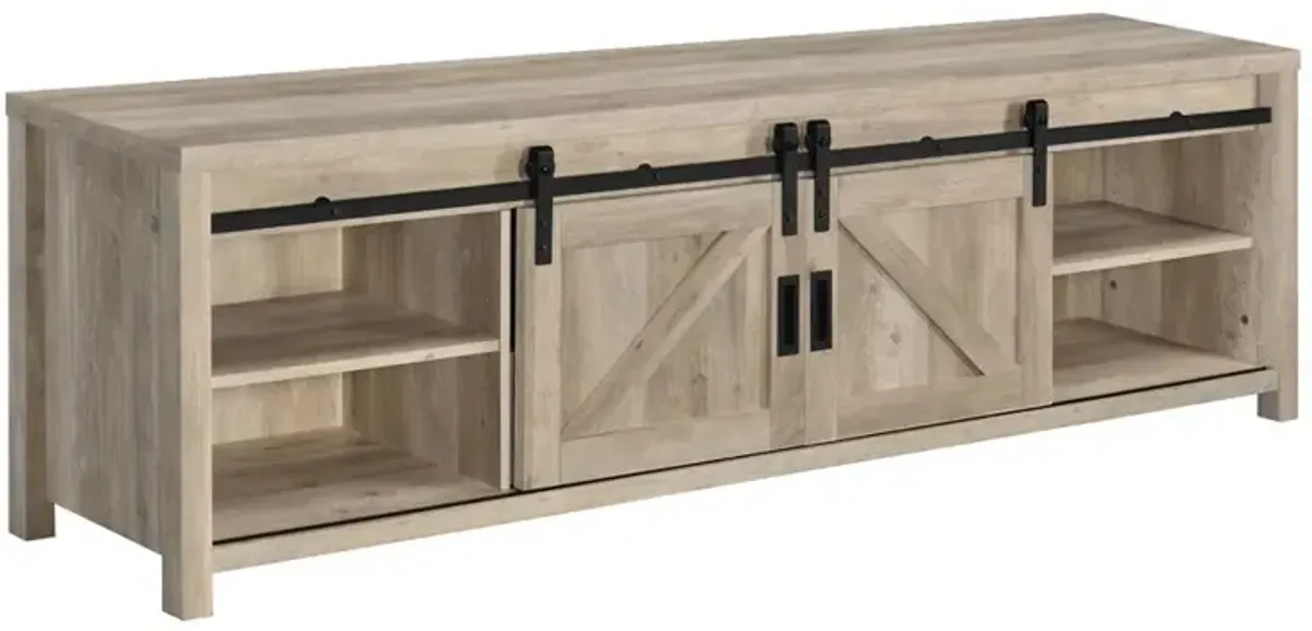 Coaster Madra 2-Door Engineered Wood 79 Inch TV Stand Distressed Pine