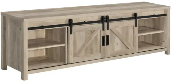 Coaster Madra 2-Door Engineered Wood 79 Inch TV Stand Distressed Pine
