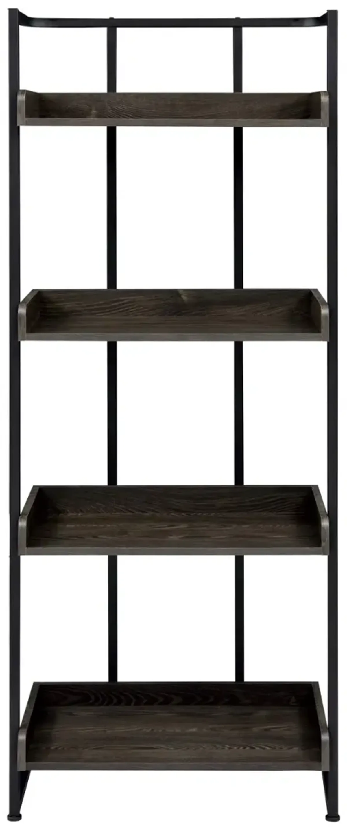 Coaster Ember 68 Inch 4-Shelf Bookshelf Dark Oak & Black