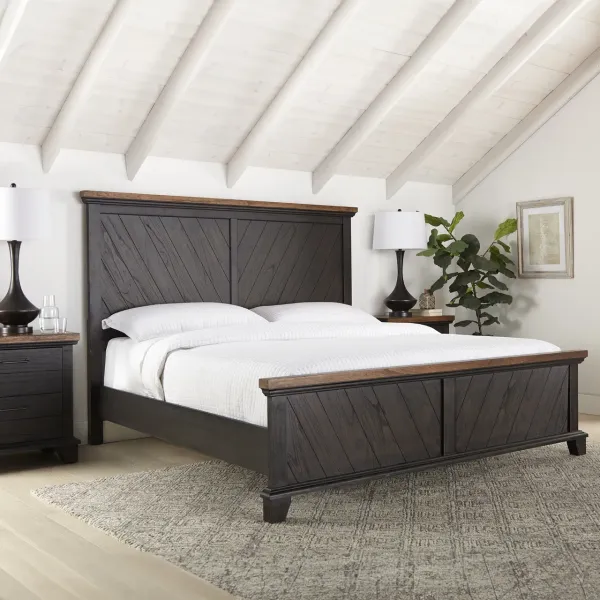 Steve Silver Bear Creek Queen Bed In Chocolate & Honey Smoke