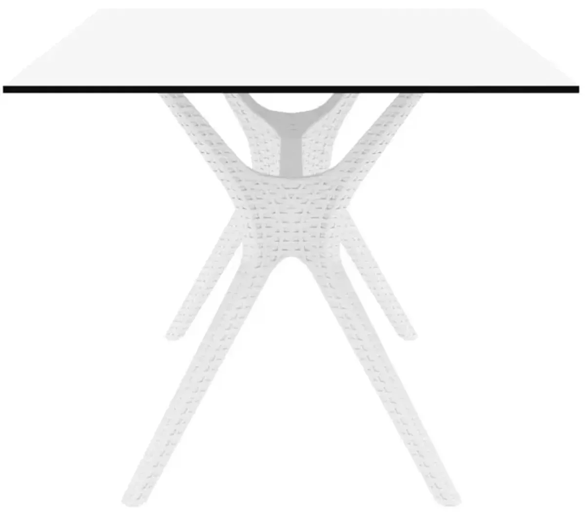 Compamia 71 Inch Ibiza Rectangle Outdoor Dining Table White