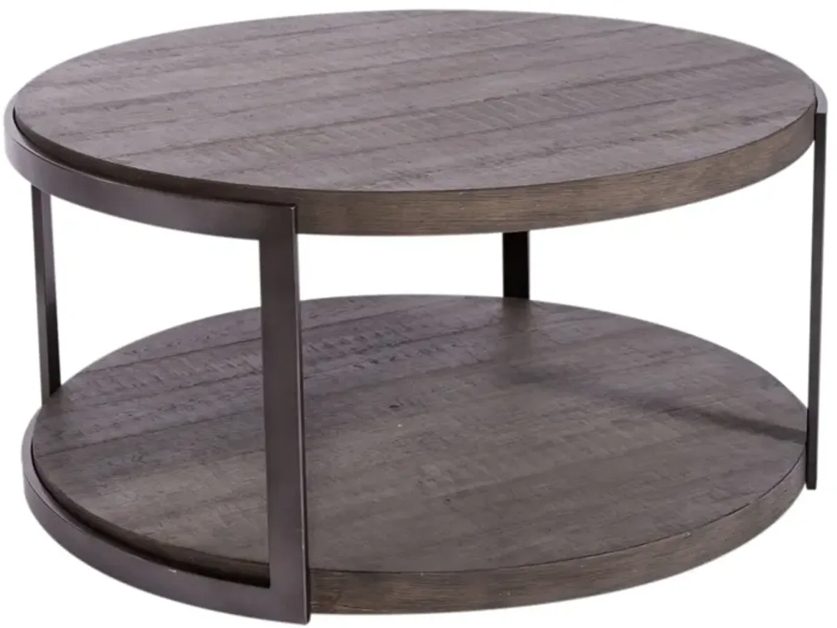 Liberty Furniture Modern View Gauntlet Gray Round Cocktail Table