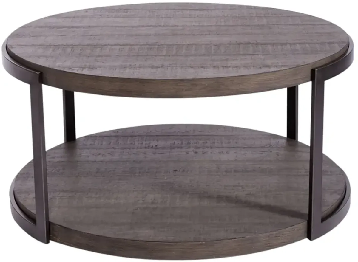 Liberty Furniture Modern View Gauntlet Gray Round Cocktail Table