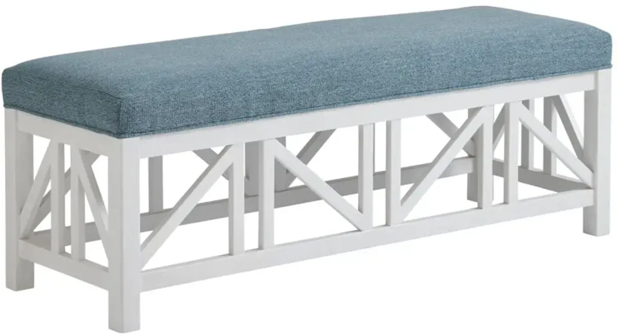 Tommy Bahama Home by Lexington Ocean Breeze White & Blue Birkdale Bench