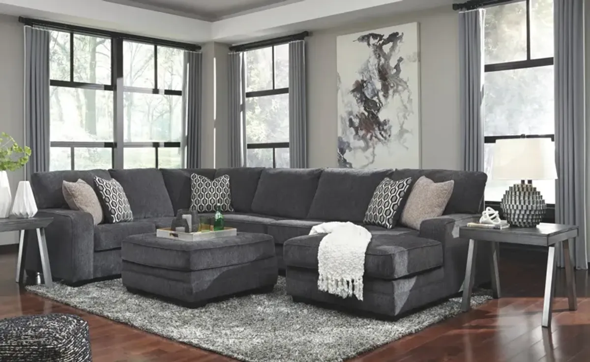 Ashley Tracling 3-Piece Sectional with Chaise Right-Arm Facing Slate