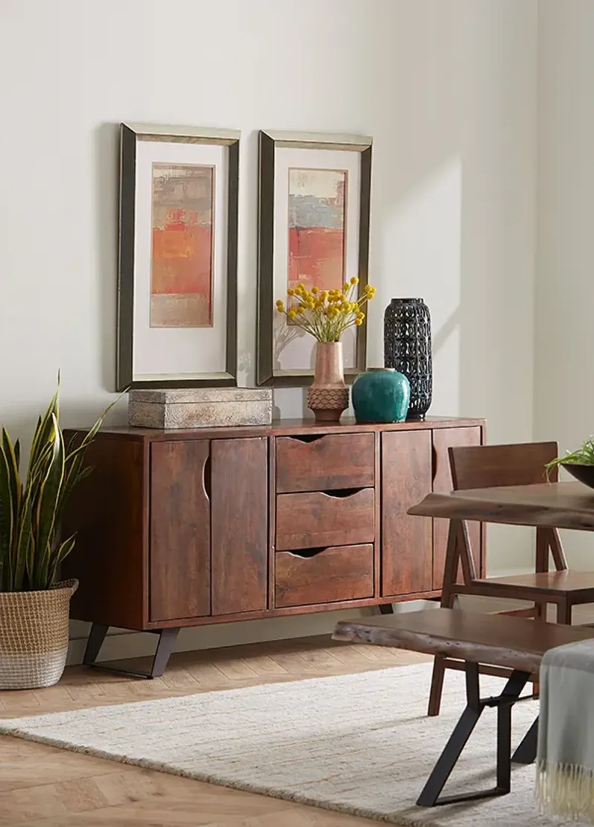 Home Trends Design London Loft Walnut Sideboard