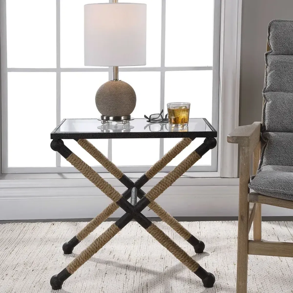 Uttermost Braddock Black Accent Table