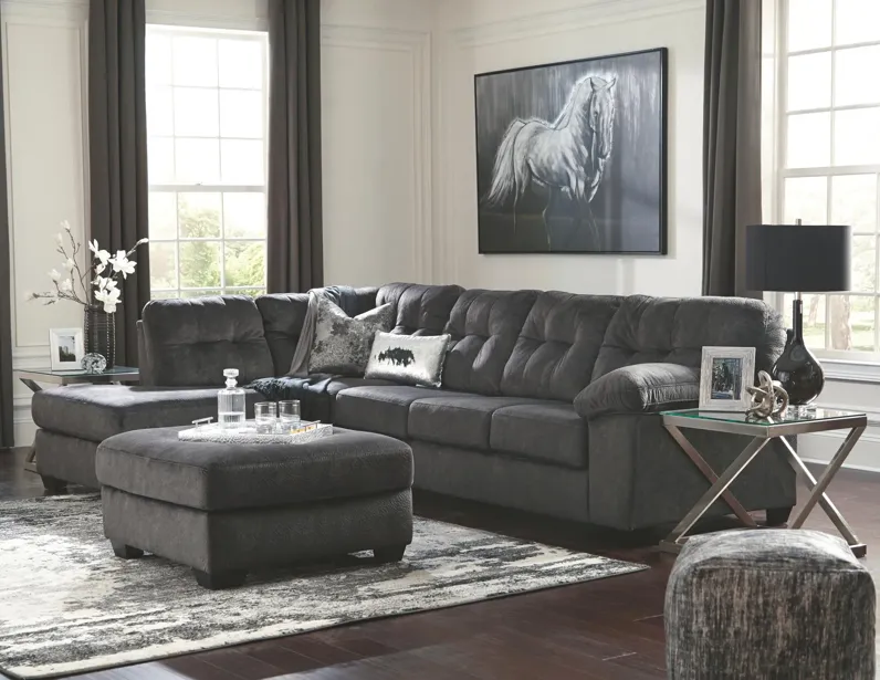 ACCRINGTON 2-PIECE SECTIONAL WITH CHAISE GRANITE SIGNATURE DESIGN