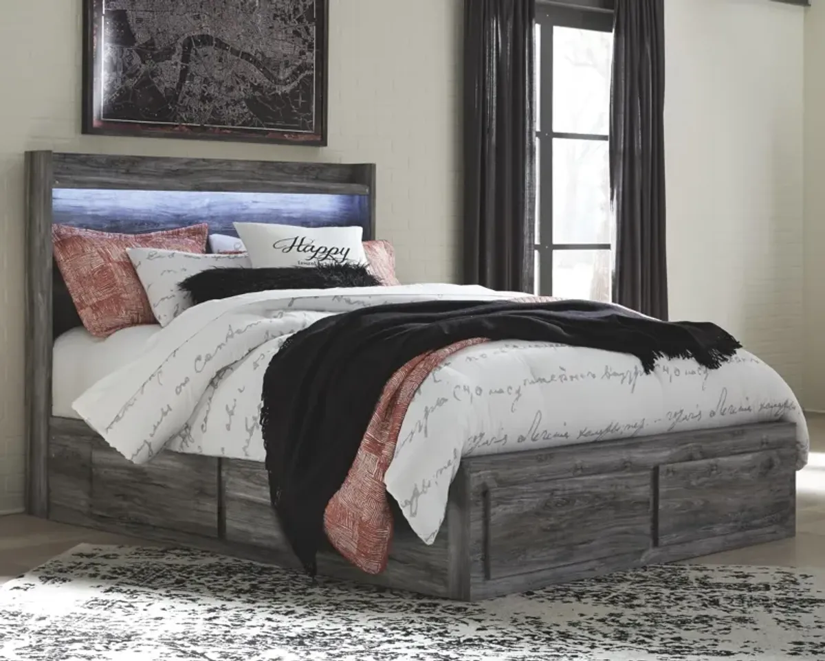 Ashley Baystorm Gray Queen Panel Bed with 6 Storage Drawers