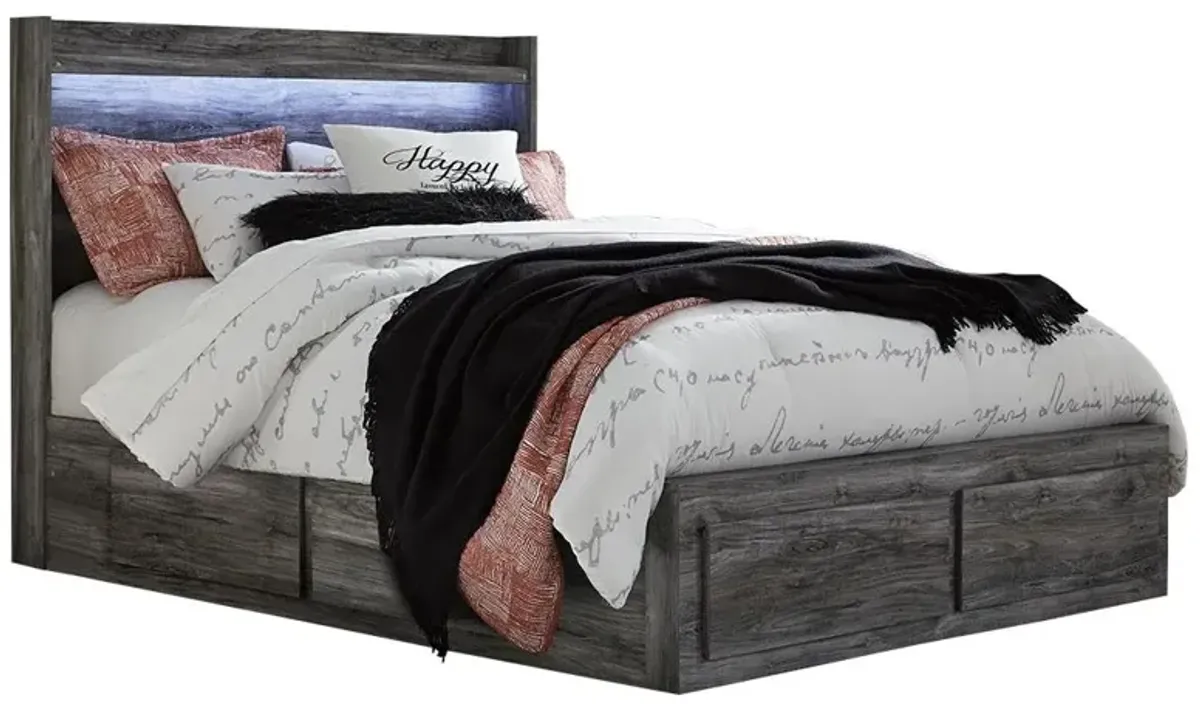 Ashley Baystorm Gray Queen Panel Bed with 6 Storage Drawers