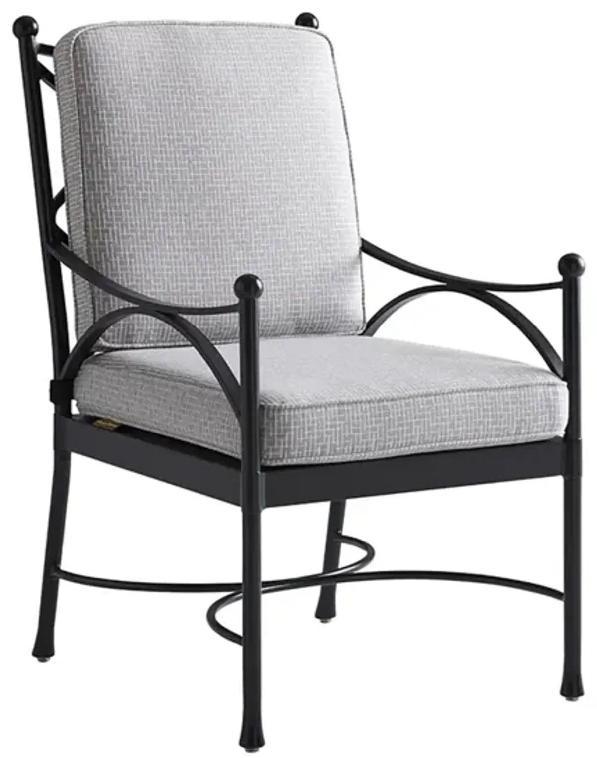 Tommy Bahama 18 Inch Patio Dining Armchair Textured Graphite/Printed Cushion - Pavlova