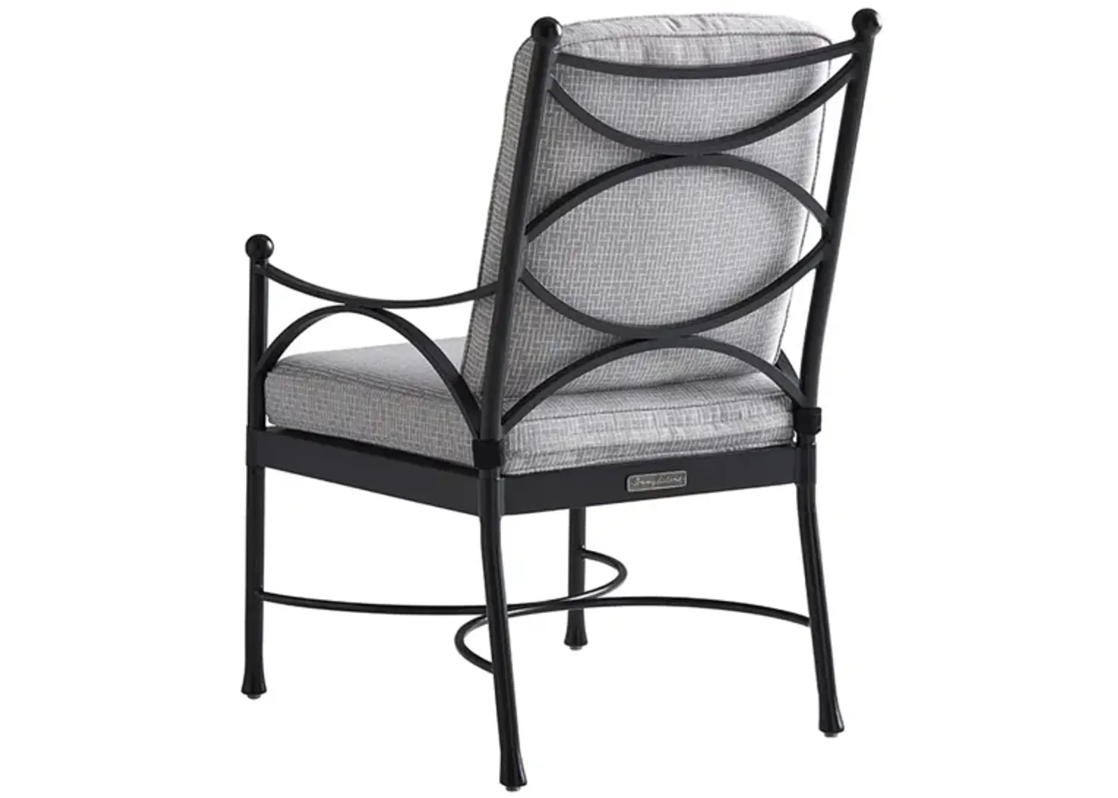 Tommy Bahama 18 Inch Patio Dining Armchair Textured Graphite/Printed Cushion - Pavlova