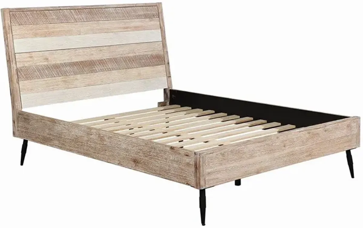 Coaster Marlow Wood King Panel Bed Rough Sawn Multi