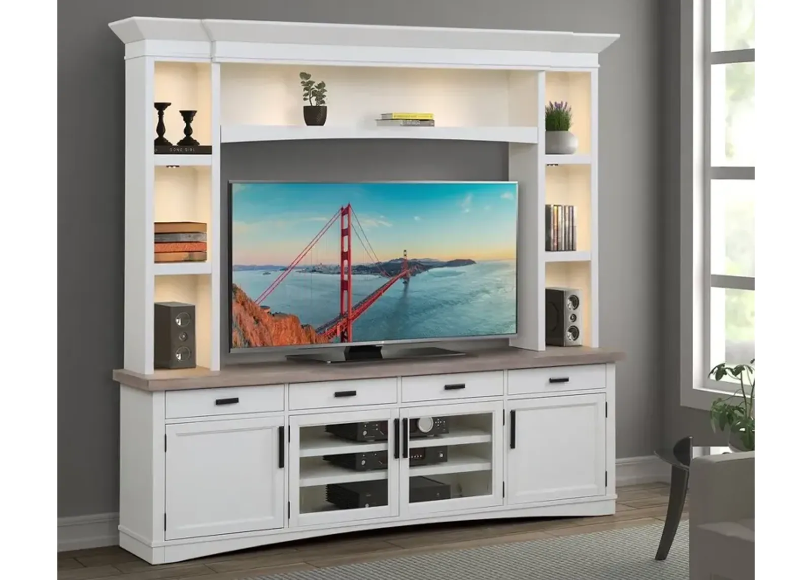 Americana Modern Collection 92 Inch Scotton Media Entertainment Center