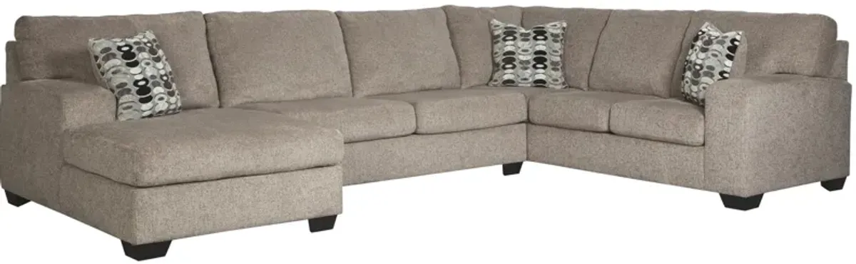 Ashley Ballinasloe 3-Piece Sectional with Chaise Left-Arm Facing Platinum