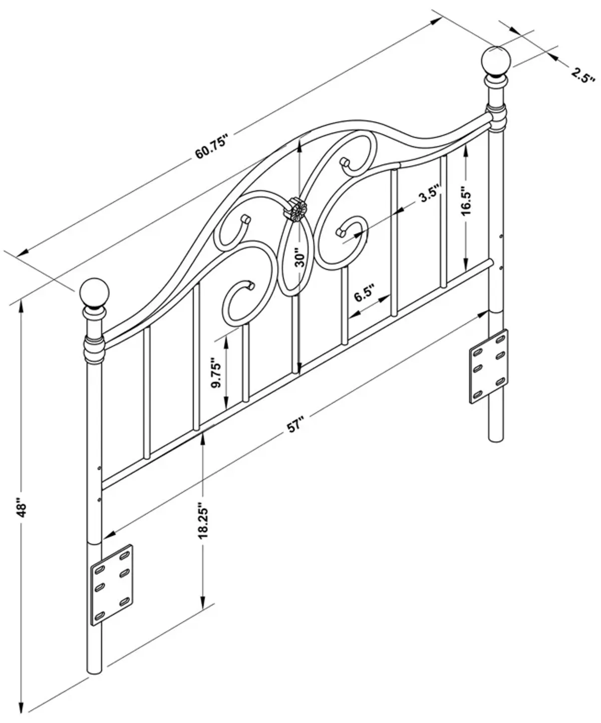 Coaster Bailey Metal Queen Or Full Open Frame Headboard Black