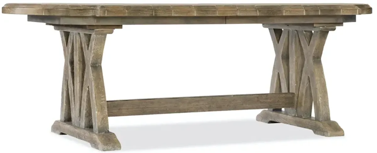 Hooker Furniture Boheme Colibri 88 Inch Trestle Dining Table with One 20 Inch Leaf